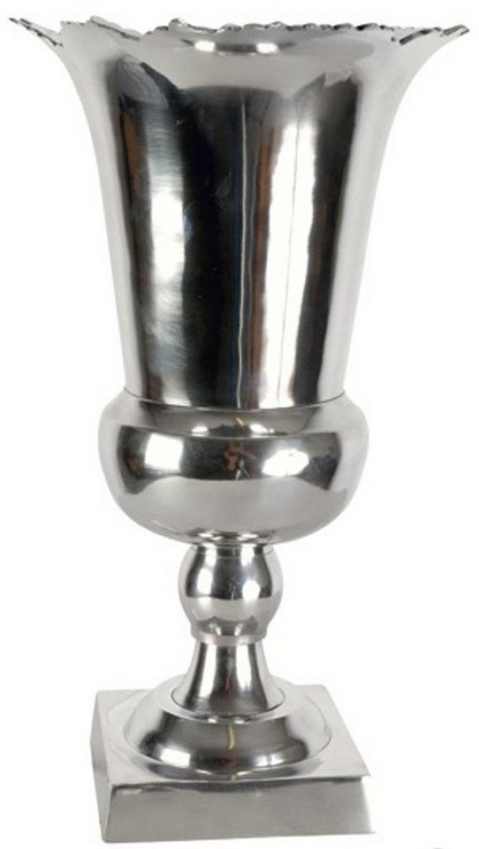 Casa Padrino Dekoobjekt Designer Vase aus poliertem Aluminium silber Höhe: 40,5 cm, Breite: 22,5 cm - wunderschöne Vase, Deko Vase von Casa Padrino