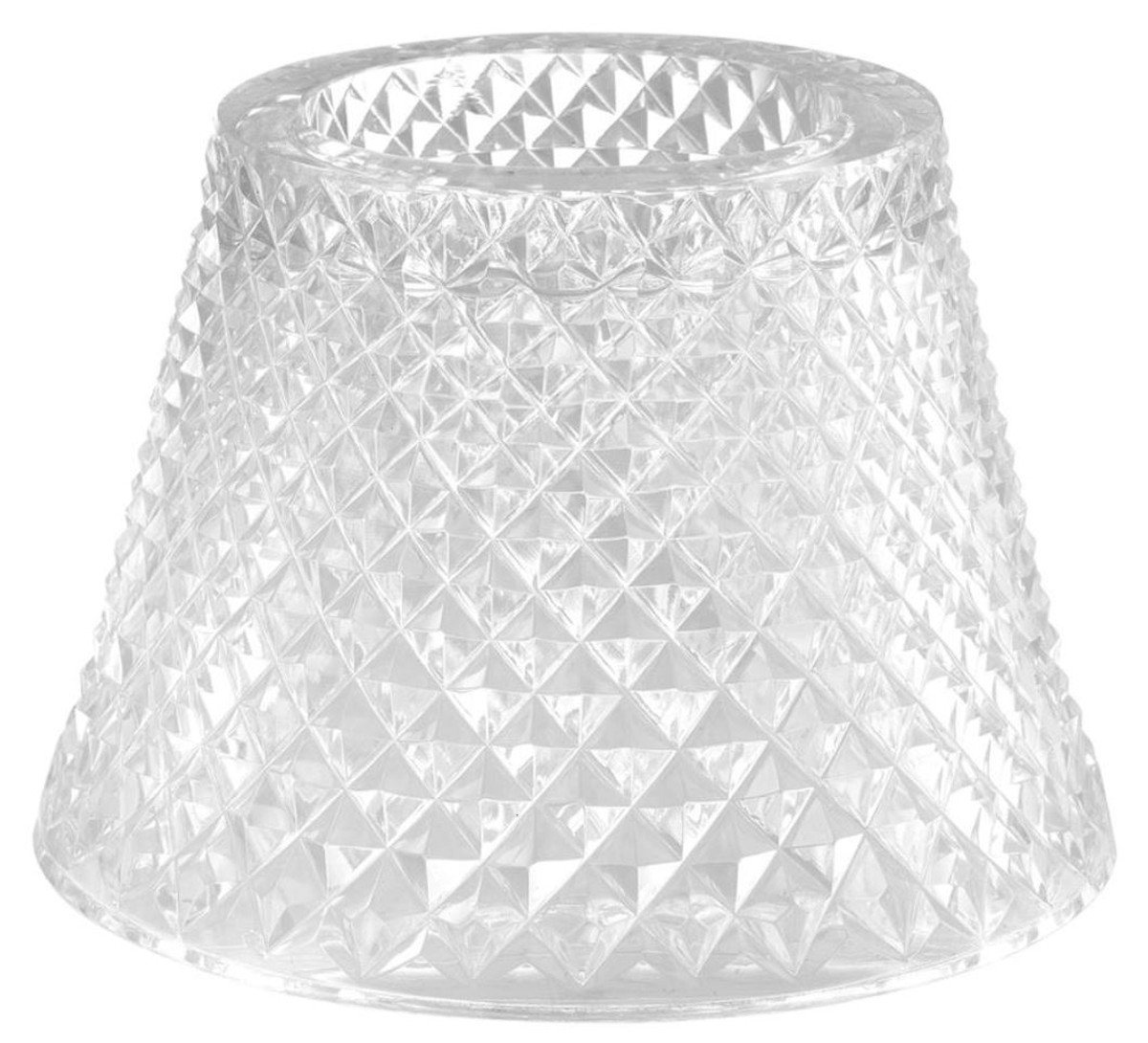 Casa Padrino Dekoobjekt Glas Teelichthalter-Lampenschirm Clear Ø 15 x H. 12,5 cm - Luxus Accessoires von Casa Padrino