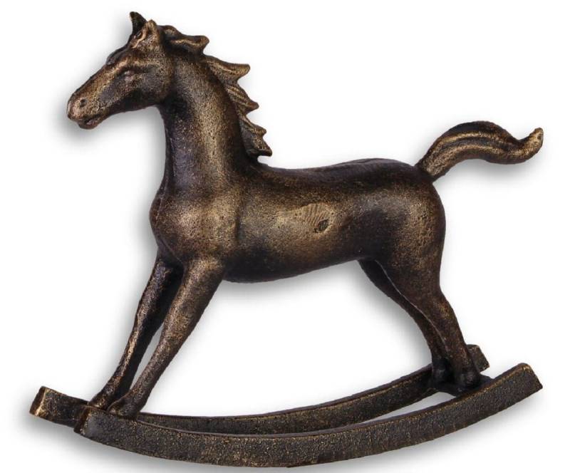 Casa Padrino Dekoobjekt Gusseisen Deko Schaukelpferd Antik Bronze 21 x 4,9 x H. 17,5 cm - Luxus Deko von Casa Padrino