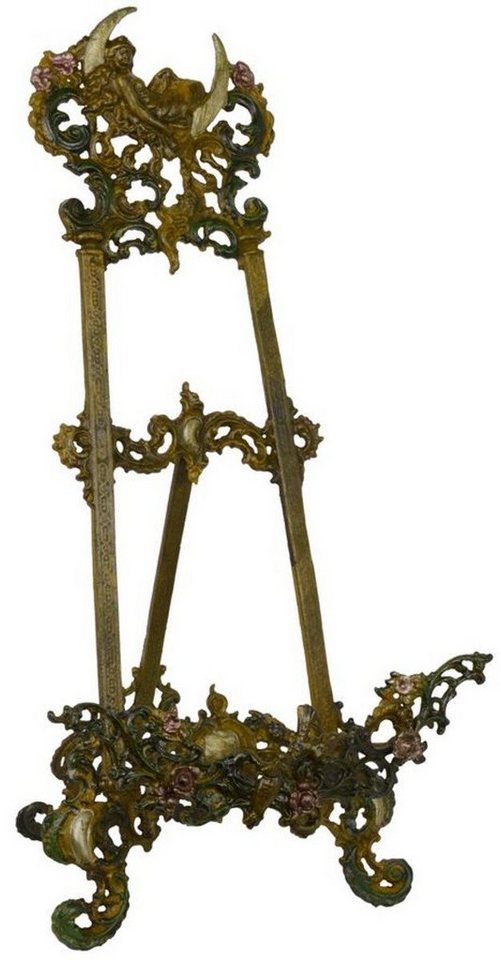 Casa Padrino Dekoobjekt Jugendstil Staffelei Antik Braun Rostoptik / Mehrfarbig H. 59 cm - Gusseisen Staffelei mit ausklappbarem Ständer von Casa Padrino