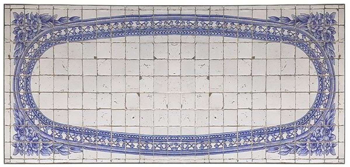 Casa Padrino Dekoobjekt Luxus Barock Mosaik Fliesen Tischplatte Antik Weiß / Blau - Verschiedene Größen - Handgefertigte & Handbemalte Naturstein Esstisch Tischplatte - Barock Möbel Casa Padrino Dekoobjekt Luxus Barock Mosaik Fliesen Tischplatte Antik Weiß / Blau - Verschiedene Größen - Handgefertigte & Handbemalte Naturstein Esstisch Tischplatte - Barock Möbel von Casa Padrino