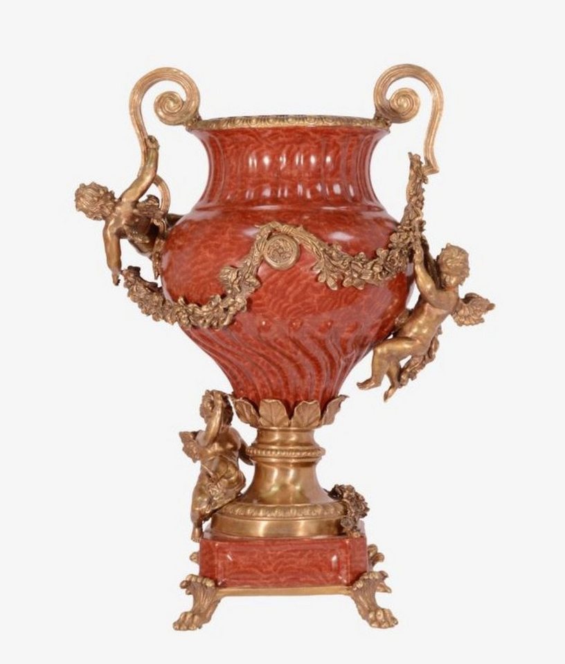Casa Padrino Dekoobjekt Luxus Barock Porzellan Vase mit 2 Griffen - Antik Stil von Casa Padrino