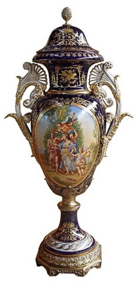 Casa Padrino Dekoobjekt Luxus Barock Porzellan Vase mit Deckel H. 126 cm - Limited Edition von Casa Padrino