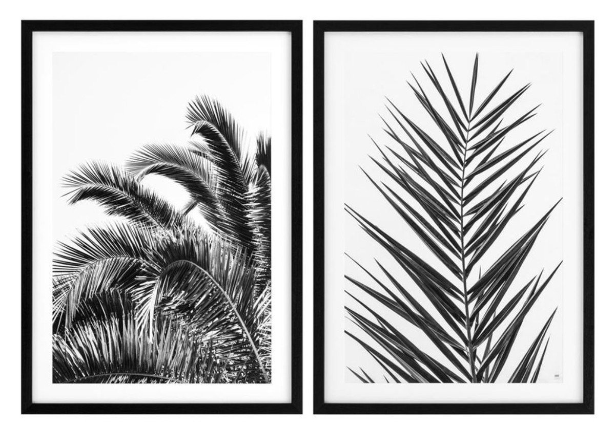 Casa Padrino Dekoobjekt Luxus Druck Set Palmenblätter 74,5 x H. 104,5 cm - Luxus Bilder & Accessoires von Casa Padrino