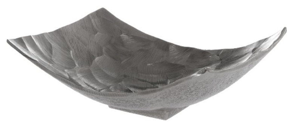 Casa Padrino Dekoobjekt Luxus Metall Obstschale Silber 28 x 21 x H. 10 cm - Luxus Deko Schale von Casa Padrino