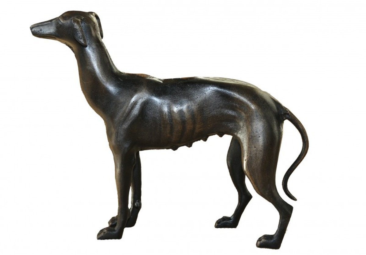 Casa Padrino Dekoobjekt Metall Figur Windhund Weibchen H 29 cm, B 33 cm, T 8 cm - Massive Skulptur - Edel & Prunkvoll von Casa Padrino