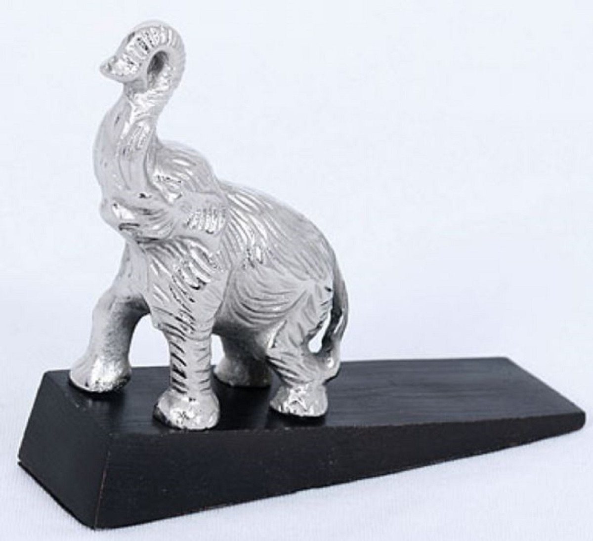 Casa Padrino Dekoobjekt Türstopper Elefant Silber / Schwarz - Luxus Accessoires von Casa Padrino