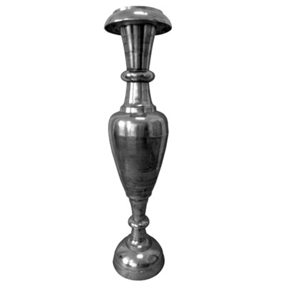 Casa Padrino Designer Antik Stil Vase Aluminium Vernickelt Silber - Hotel Dekoration - Barock BlumengefÃ¤ss Pflanzentopf - Mod2 H. 184 cm von Casa Padrino