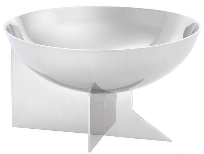 Casa Padrino Designer Edelstahl Schüssel Silber Ø 25 x H. 15 cm - Edle Deko Obstschale - Hotel & Restaurant Accessoires von Casa Padrino