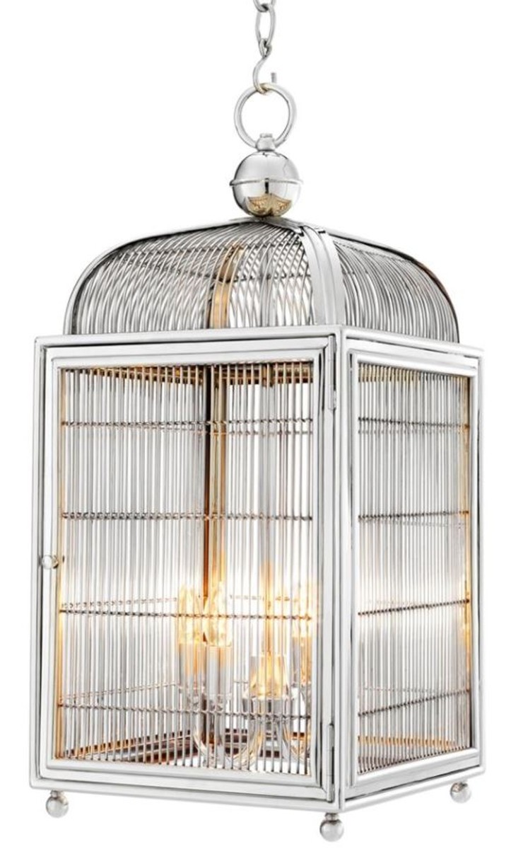 Casa Padrino Designer Hängeleuchte / Laterne Silber 38 x 38 x H. 81 cm - Luxus Hängelampe Casa Padrino Designer Hängeleuchte / Laterne Silber 38 x 38 x H. 81 cm - Luxus Hängelampe von Casa Padrino