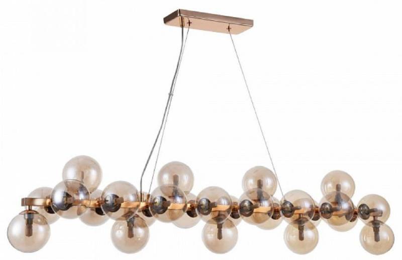 Casa Padrino Designer Hängeleuchte Gold 123,5 x 23,8 x H. 22,8 cm - Moderne Wohnzimmerlampe mit bernsteinfarbenem Glas Casa Padrino Designer Hängeleuchte Gold 123,5 x 23,8 x H. 22,8 cm - Moderne Wohnzimmerlampe mit bernsteinfarbenem Glas von Casa Padrino