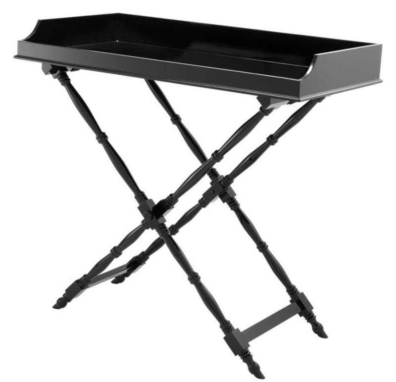 Casa Padrino Designer Mahagoni Tablett Schwarz 110 x 56 x H. 103 cm - Luxus Serviertablett von Casa Padrino