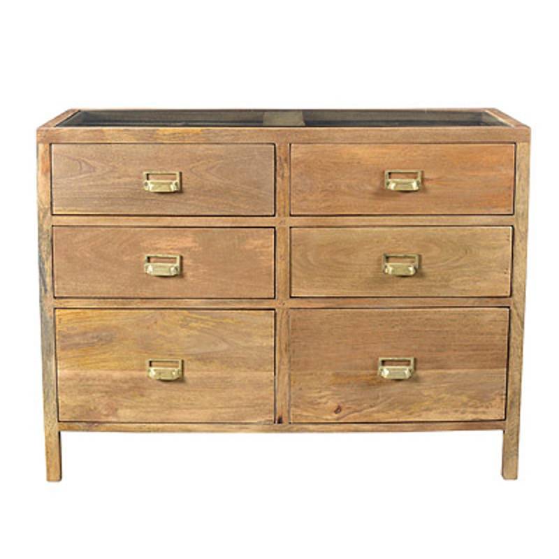 Casa Padrino Designer Schubladenschrank Natur 99 x 40,5 x H.76 cm - Kommode - Handgefertigt aus massivem Holz! von Casa Padrino