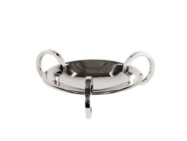 Casa Padrino Designer Servierplatte Nickel Finish 50 x H. 15 cm - flache Schale von Casa Padrino