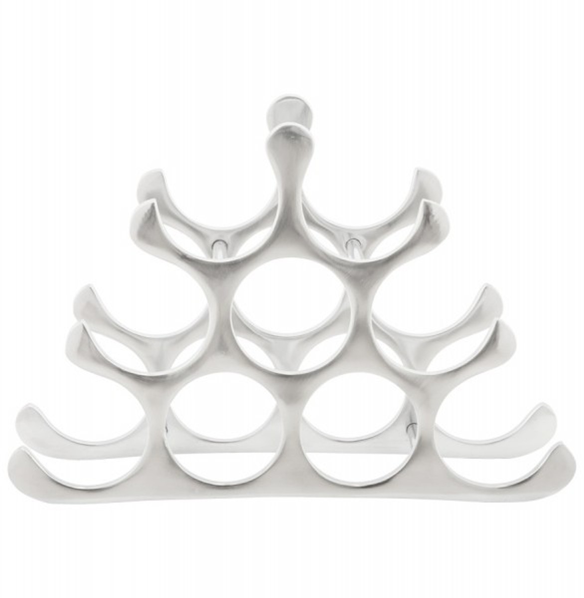 Casa Padrino Designer Weinregal fÃ¼r 9 Flaschen aus poliertem Aluminium HÃ¶he: 30 cm, Breite: 44 cm, Tiefe: 13 cm - Flaschenhalter, Flaschenablage von Casa Padrino