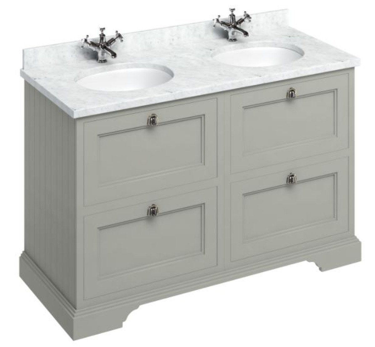 Casa Padrino Doppelwaschtisch Doppel Waschschrank / Waschtisch mit Marmorplatte und 4 Schubladen - Luxus Kollektion von Casa Padrino