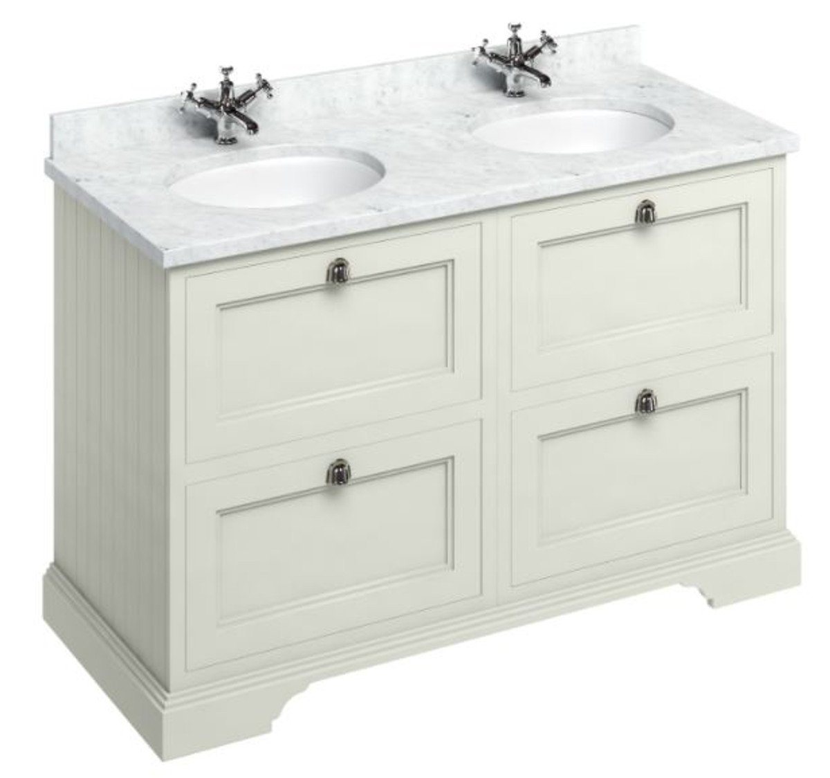Casa Padrino Doppelwaschtisch Doppel Waschschrank / Waschtisch mit Marmorplatte und 4 Schubladen - Luxus Kollektion von Casa Padrino