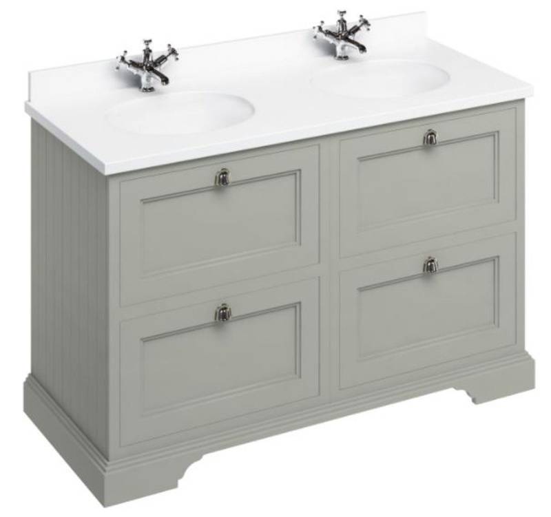 Casa Padrino Doppelwaschtisch Doppel Waschschrank mit Marmorplatte und 4 Schubladen - Luxus Waschtisch von Casa Padrino