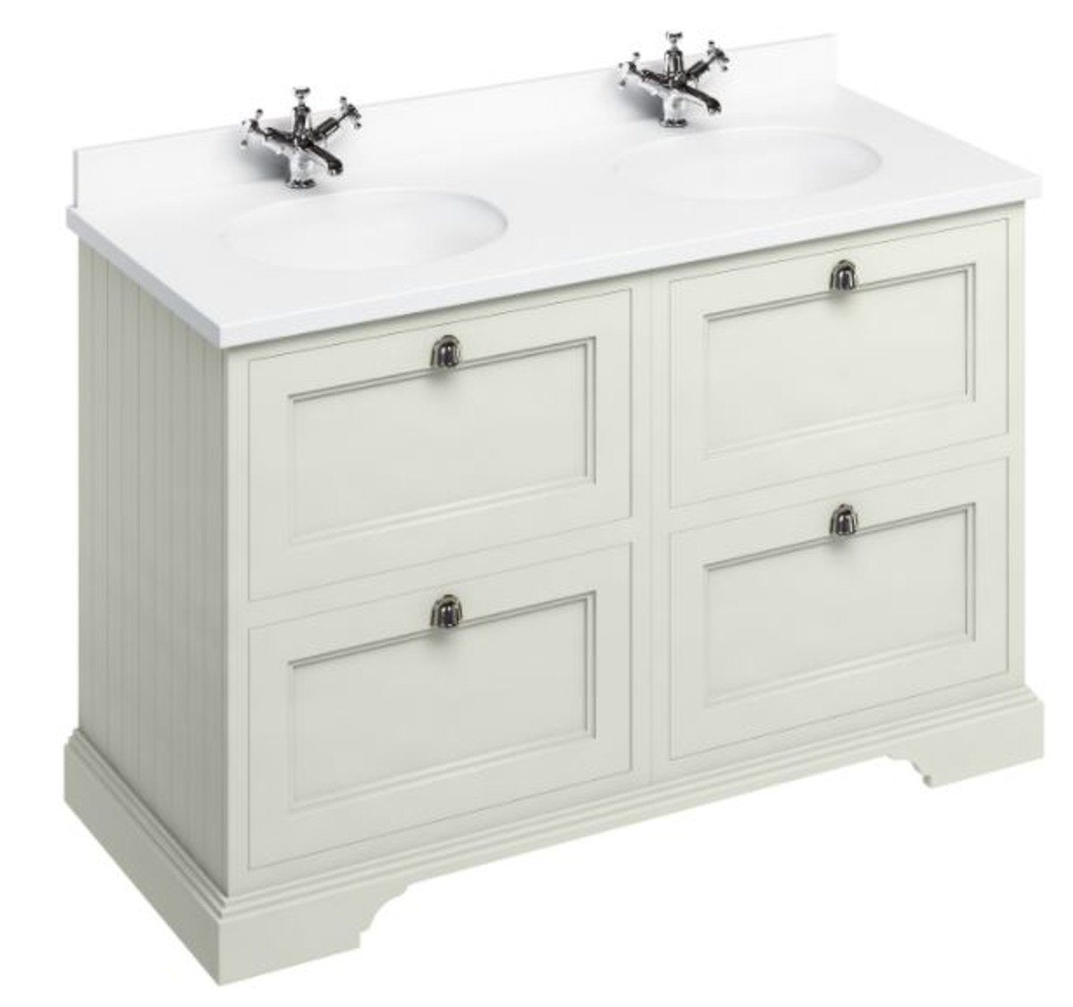 Casa Padrino Doppelwaschtisch Doppel Waschschrank mit Marmorplatte und 4 Schubladen - Luxus Waschtisch von Casa Padrino
