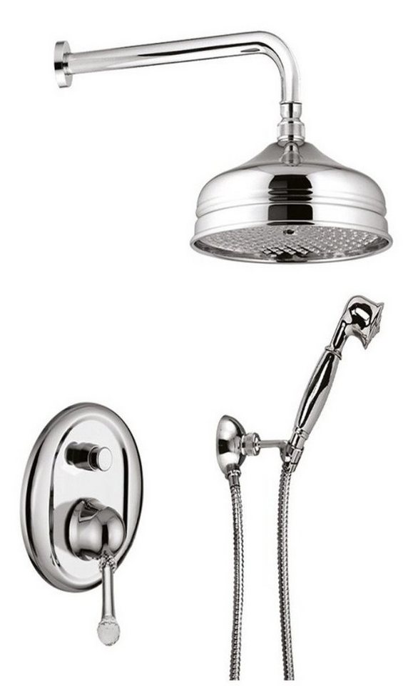 Casa Padrino Duscharmatur Luxus Badezimmer Duschgarnitur / Brauseset mit Swarovski Kristallglas Silber - Luxus Qualität von Casa Padrino