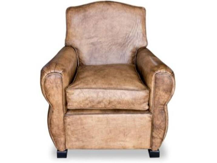 Casa Padrino Echtleder Sessel Buffalo Leder / Antik-Braun - Clubsessel - Lounge Sessel - Vintage von Casa Padrino