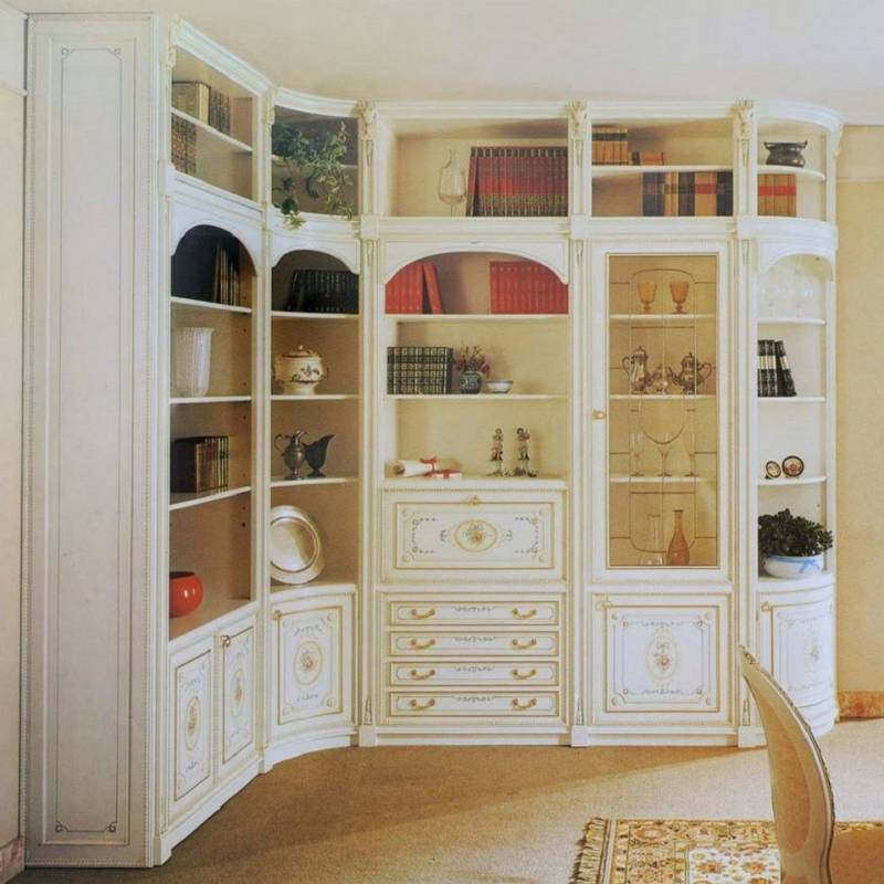 Casa Padrino Eckschrank Luxus Barock Eckschrank Weiß / Mehrfarbig / Gold - Handgefertigter Wohnzimmer Schrank im Barockstil - Barock Wohnzimmer Möbel - Erstklassische Qualität - Made in Italy von Casa Padrino