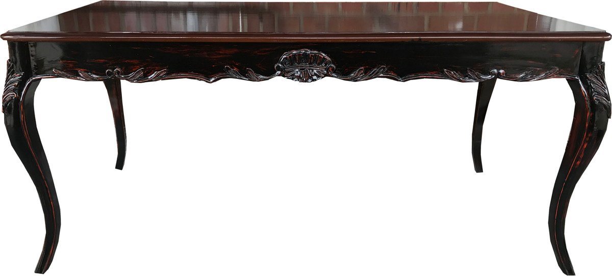 Casa Padrino Esstisch Barock Esstisch Schwarz / Braun Antik Stil Look mit Glasplatte - Esszimmer Tisch im Barockstil - ALLE GRÖSSEN Casa Padrino Esstisch Barock Esstisch Schwarz / Braun Antik Stil Look mit Glasplatte - Esszimmer Tisch im Barockstil - ALLE GRÖSSEN von Casa Padrino