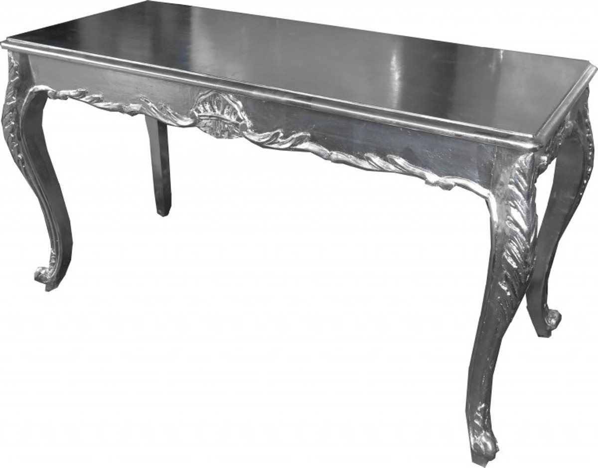 Casa Padrino Esstisch Barock Esstisch Silber 140 x 60 cm - Esszimmer Tisch - Möbel Esstisch - Konsolentisch - Konsole von Casa Padrino