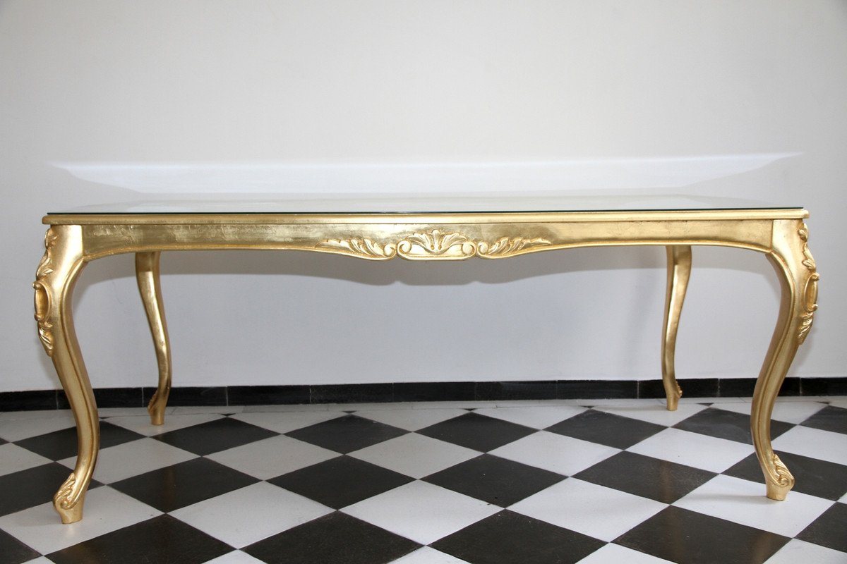 Casa Padrino Esstisch Casa Padrino Barock Luxus Esstisch Gold 200 cm x 100 cm - Esszimmer Tisch - Luxury Collection von Casa Padrino