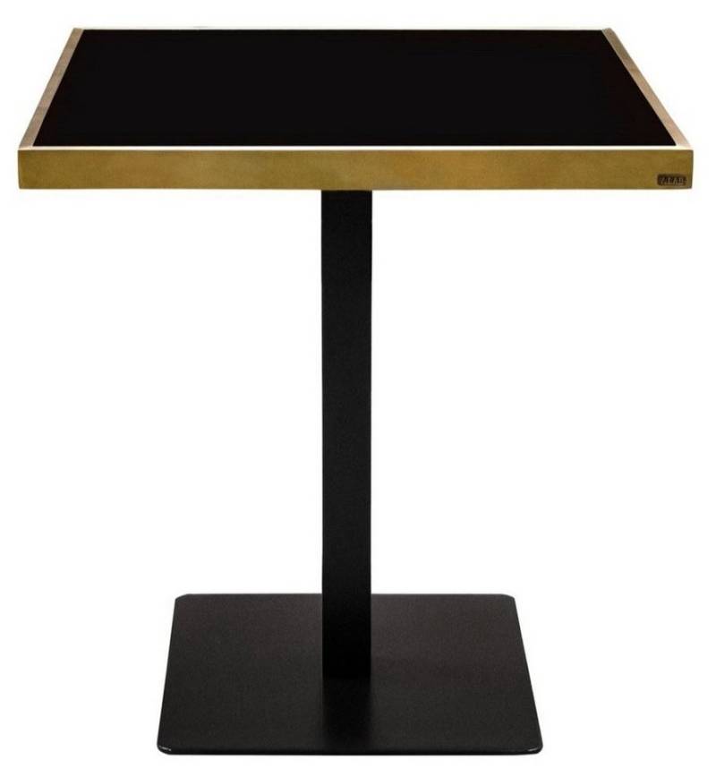 Casa Padrino Esstisch Luxus Esstisch Schwarz / Gold 70 x 70 x H. 76 cm - Esszimmermöbel von Casa Padrino