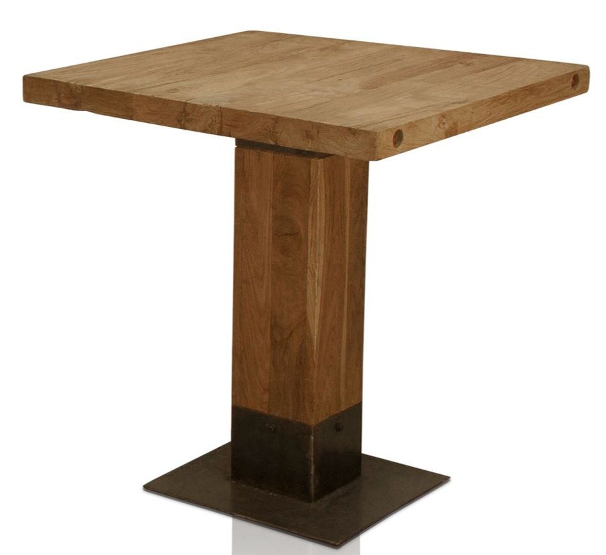 Casa Padrino Esstisch Luxus Teakholz Esstisch Braun / Schwarz 70 x 70 x H. 77 cm - Esszimmermöbel von Casa Padrino