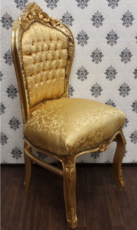 Casa Padrino Esszimmerstuhl »Barock Esszimmer Stuhl Gold Muster / Gold - Antik Stil Barock Möbel« von Casa Padrino