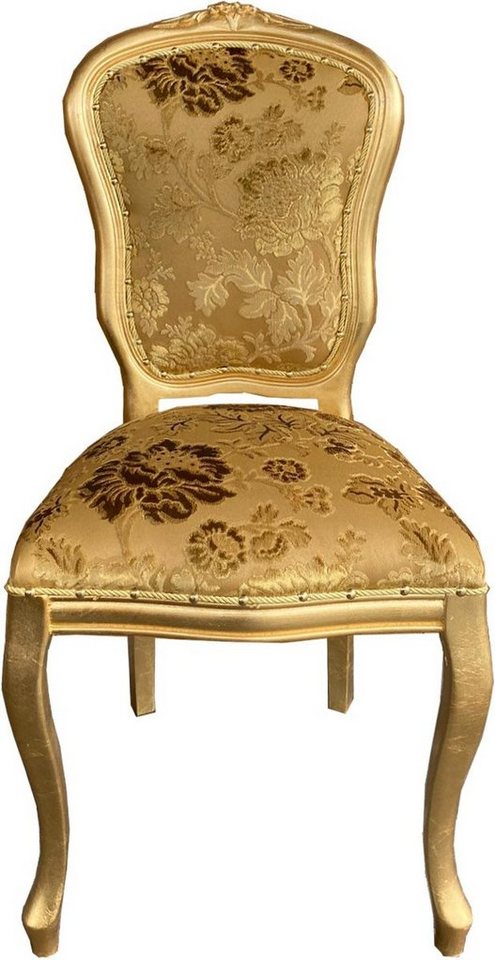 Casa Padrino Esszimmerstuhl »Barock Luxus Esszimmer Stuhl Louis Gold Bouquet Muster / Gold - Barock Möbel« von Casa Padrino