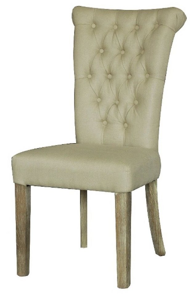 Casa Padrino Esszimmerstuhl Chesterfield Esszimmerstuhl Creme 51 x 66 x H. 100 cm - Luxus Esszimmer Möbel von Casa Padrino