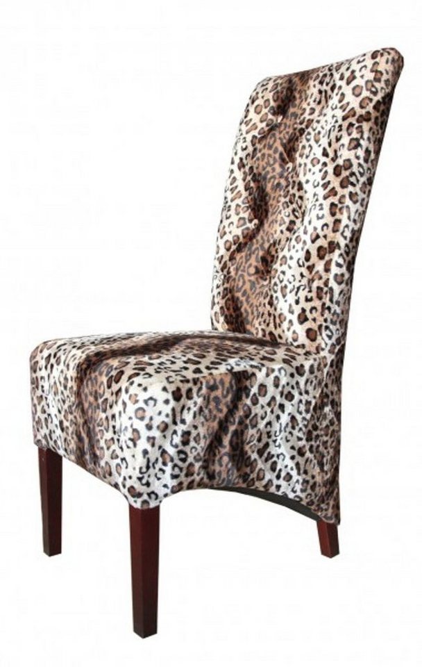 Casa Padrino Esszimmerstuhl Limited Edition Designer Chesterfield Esszimmer Stuhl Leopard - Club Möbel von Casa Padrino