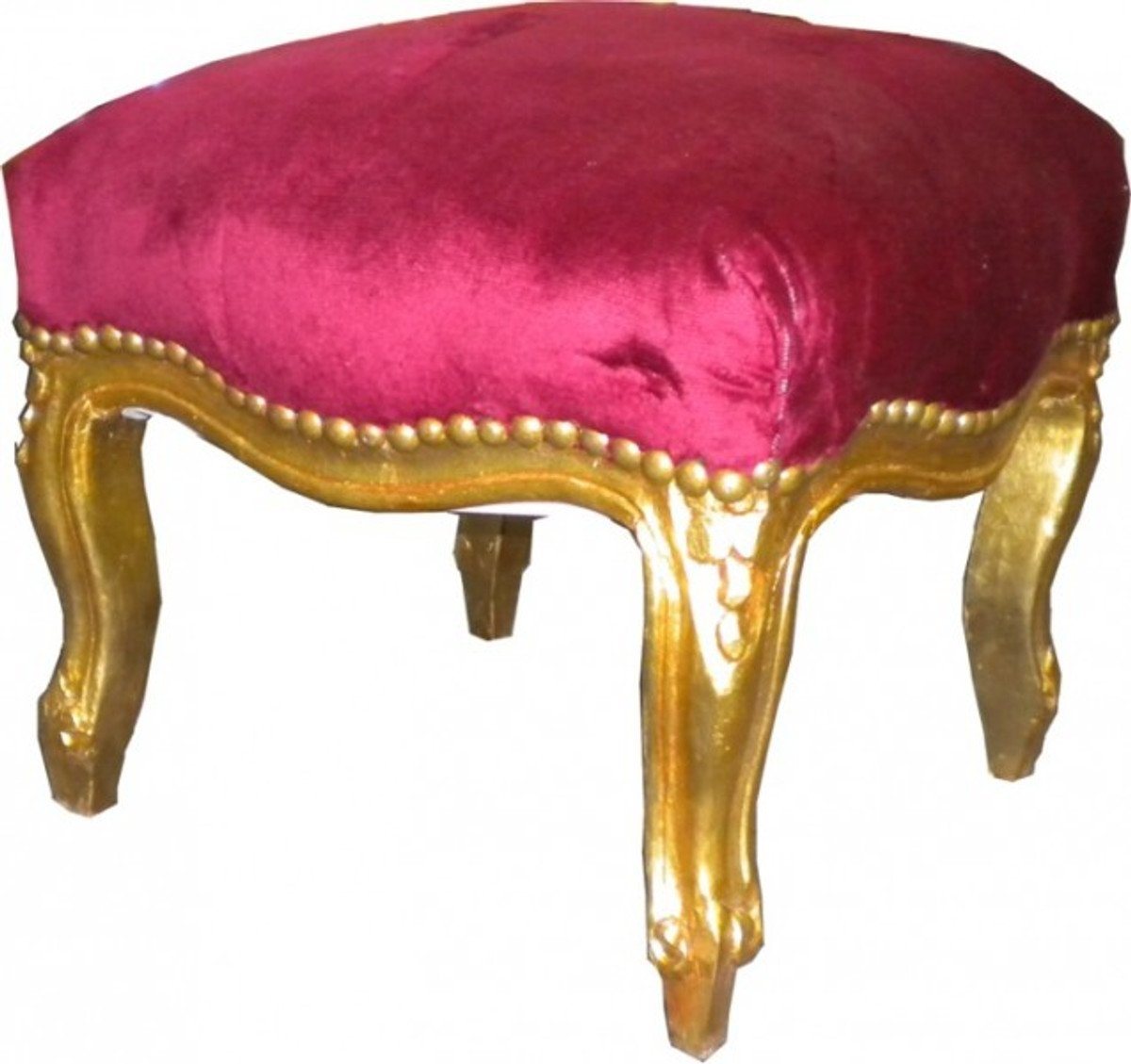 Casa Padrino Fußhocker Barock Fußhocker Bordeaux / Gold von Casa Padrino