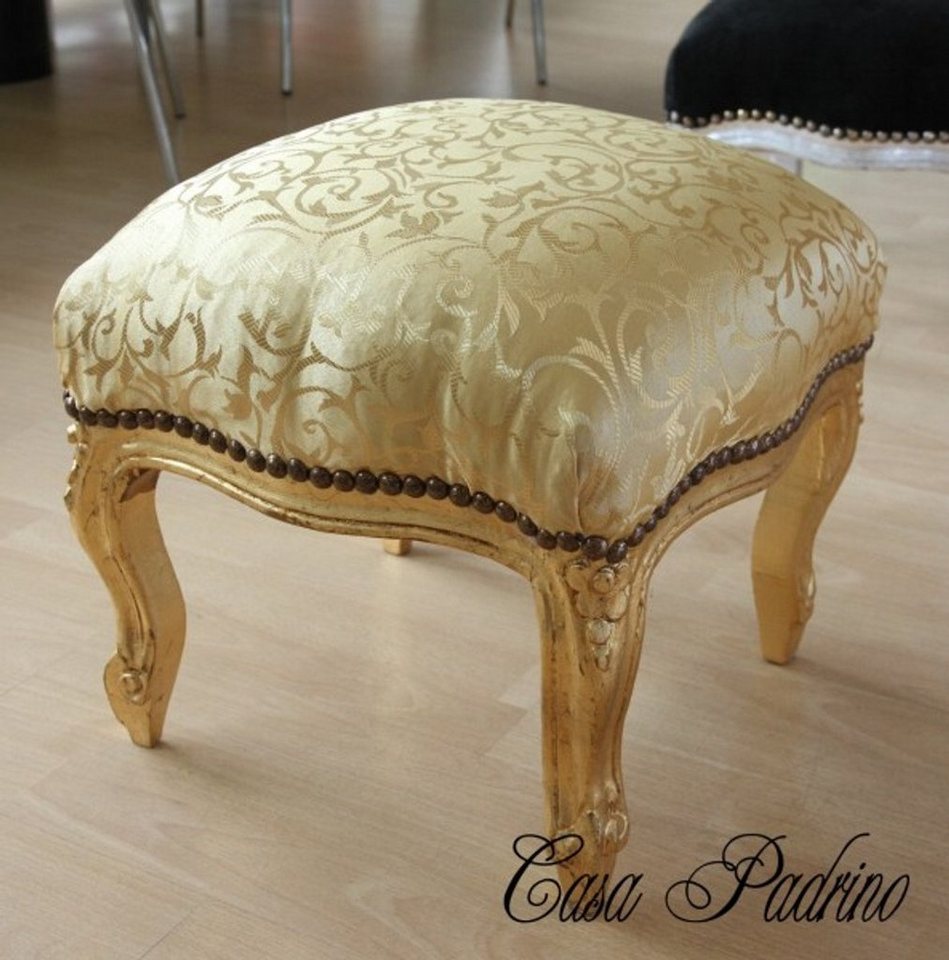 Casa Padrino Fußhocker Barock Fußhocker Gold Muster / Gold - Antik Stil Möbel - Hocker von Casa Padrino