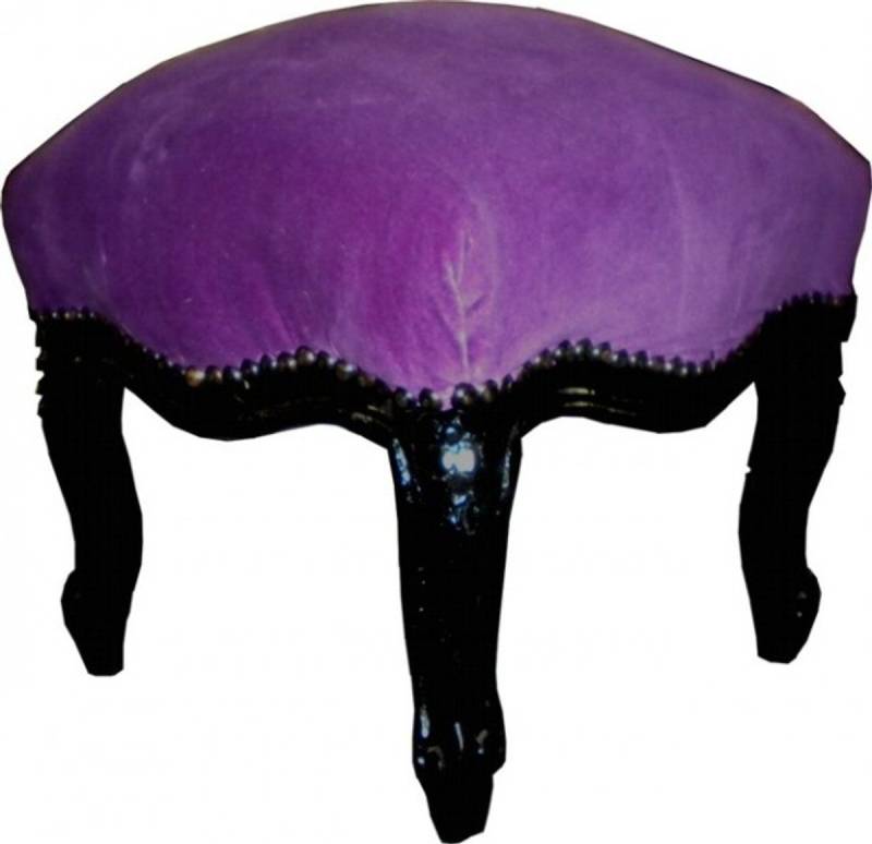 Casa Padrino Fußhocker Barock Fußhocker Lila / Schwarz von Casa Padrino