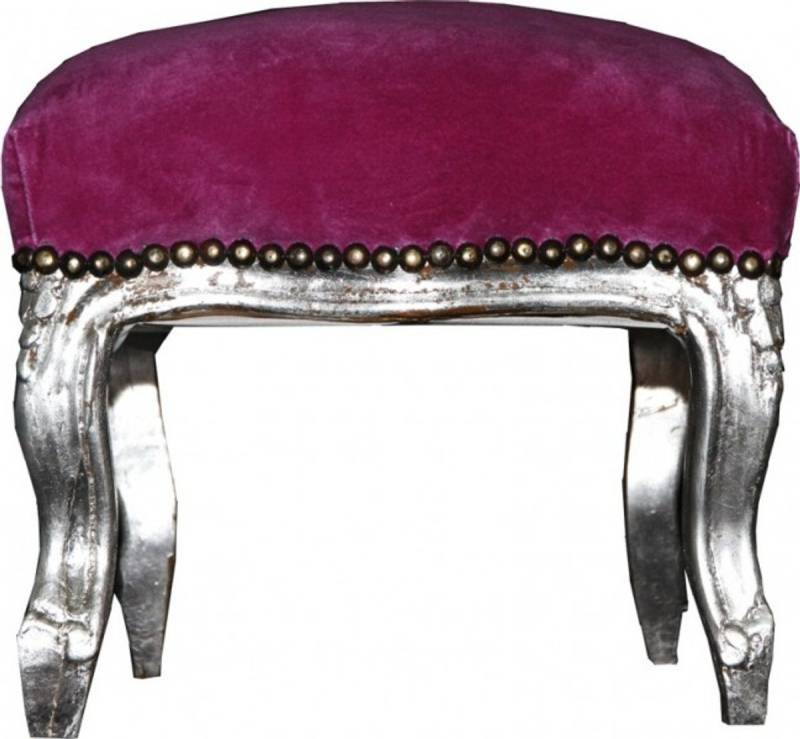 Casa Padrino Fußhocker Barock Fußhocker Lila / Silber Casa Padrino Fußhocker Barock Fußhocker Lila / Silber von Casa Padrino