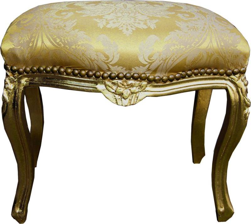 Casa Padrino Fußhocker Barock Hocker Gold Bouquet Muster / Gold Medium von Casa Padrino