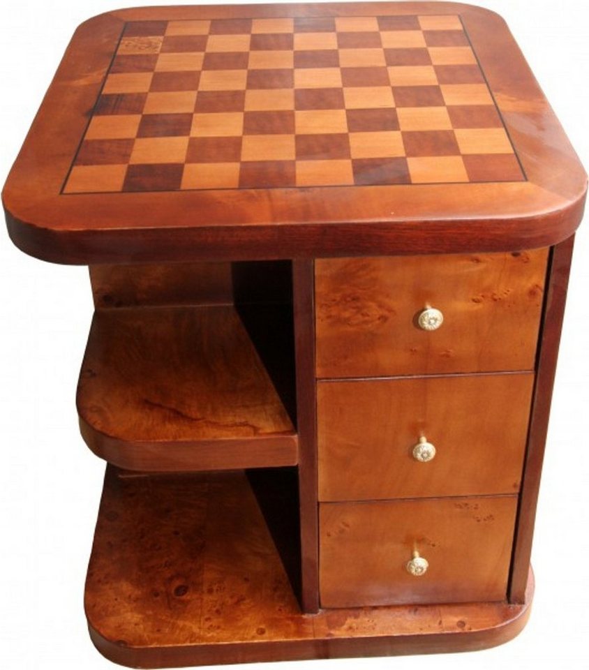 Casa Padrino Gamingtisch Art Deco Spieltisch Schach / Dame Mahagoni Mod2 L 50 x B 50 x H 55 cm - Möbel Antik Stil Barock von Casa Padrino