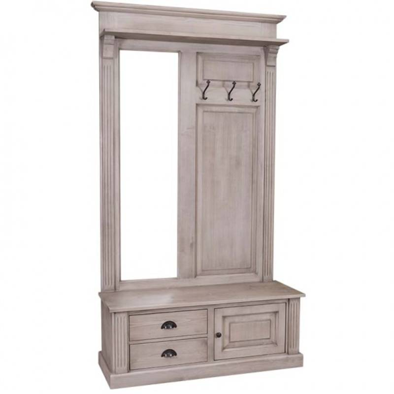 Casa Padrino Garderoben Schrank mit Spiegel, Schrankfach und Schubladen - Landhaus Stil Garderobe Casa Padrino Garderoben Schrank mit Spiegel, Schrankfach und Schubladen - Landhaus Stil Garderobe von Casa Padrino