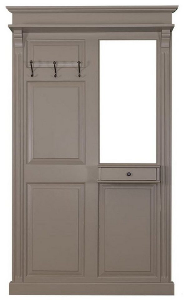 Casa Padrino Garderobenschrank Landhausstil Garderobe mit Schublade Dunkelgrau 131 x 19 x H. 210 cm - Landhausstil Möbel von Casa Padrino