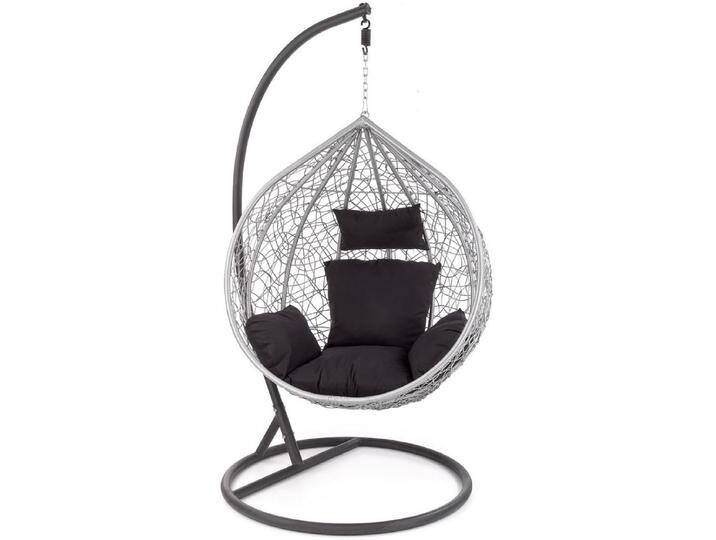 Casa Padrino Garten Schaukelsessel Grau / Schwarz H. 195 cm von Casa Padrino