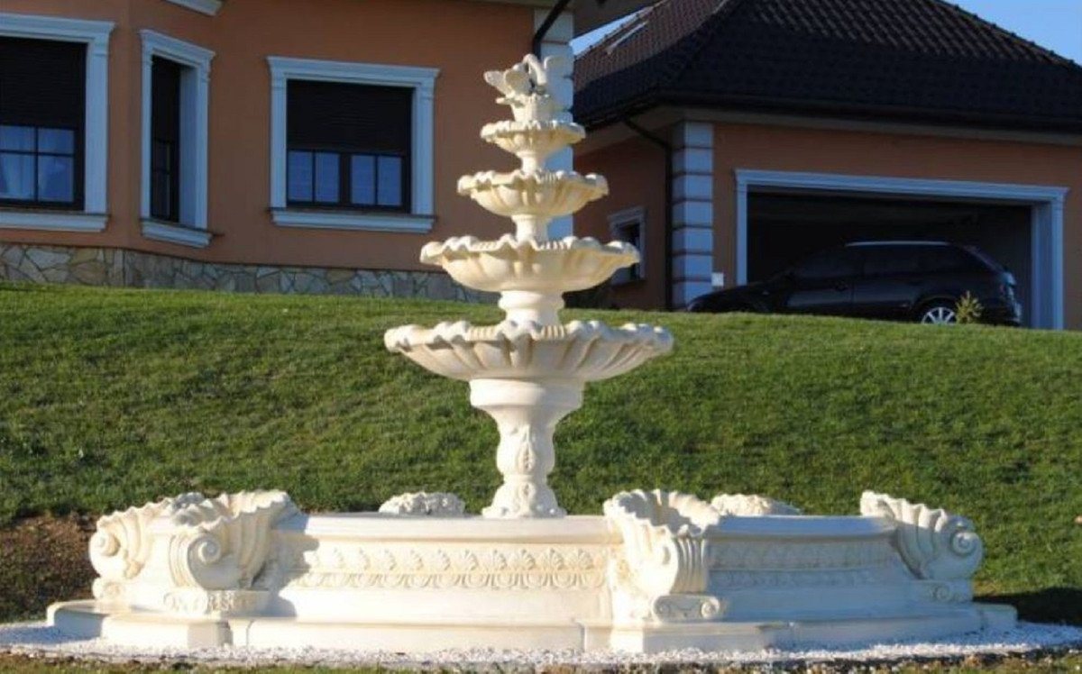Casa Padrino Gartenbrunnen Barock Garten Deko Springbrunnen Weiß Ø 445 x H. 213 cm - Prunkvoller Gartenbrunnen im Barockstil - Stein Brunnen mit Umrandung - Barock Garten & Terrassen Deko Accessoires Casa Padrino Gartenbrunnen Barock Garten Deko Springbrunnen Weiß Ø 445 x H. 213 cm - Prunkvoller Gartenbrunnen im Barockstil - Stein Brunnen mit Umrandung - Barock Garten & Terrassen Deko Accessoires von Casa Padrino