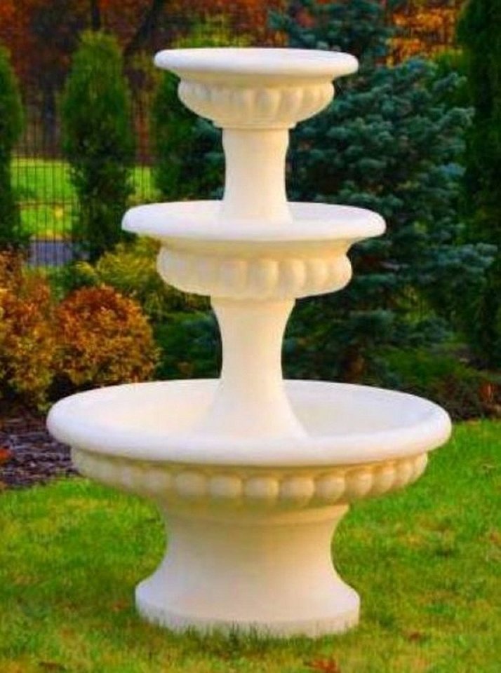 Casa Padrino Gartenbrunnen Barock Springbrunnen Sandfarben Ø 120 x H. 171 cm - Prunkvoller Gartenbrunnen - Gartendeko Brunnen - Barock & Jugendstil Garten Deko Accessoires von Casa Padrino