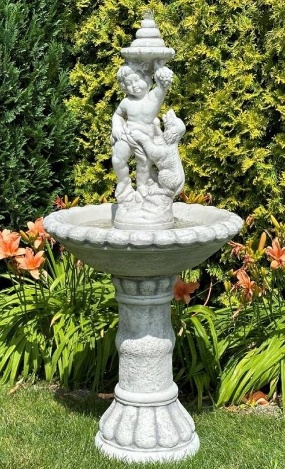 Casa Padrino Gartenbrunnen Casa Padrino Barock Springbrunnen Grau Ø 63 x H. 137 cm von Casa Padrino