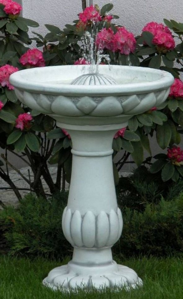 Casa Padrino Gartenbrunnen Jugendstil Springbrunnen Grau Ø 54 x H. 74 cm - Prunkvoller Gartenbrunnen - Runder Gartendeko Brunnen - Barock & Jugendstil Garten Deko Accessoires von Casa Padrino