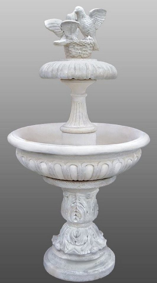 Casa Padrino Gartenbrunnen Jugendstil Springbrunnen mit dekorativen Tauben Weiß Ø 96 x H. 175 cm - Barock & Jugendstil Gartenbrunnen von Casa Padrino