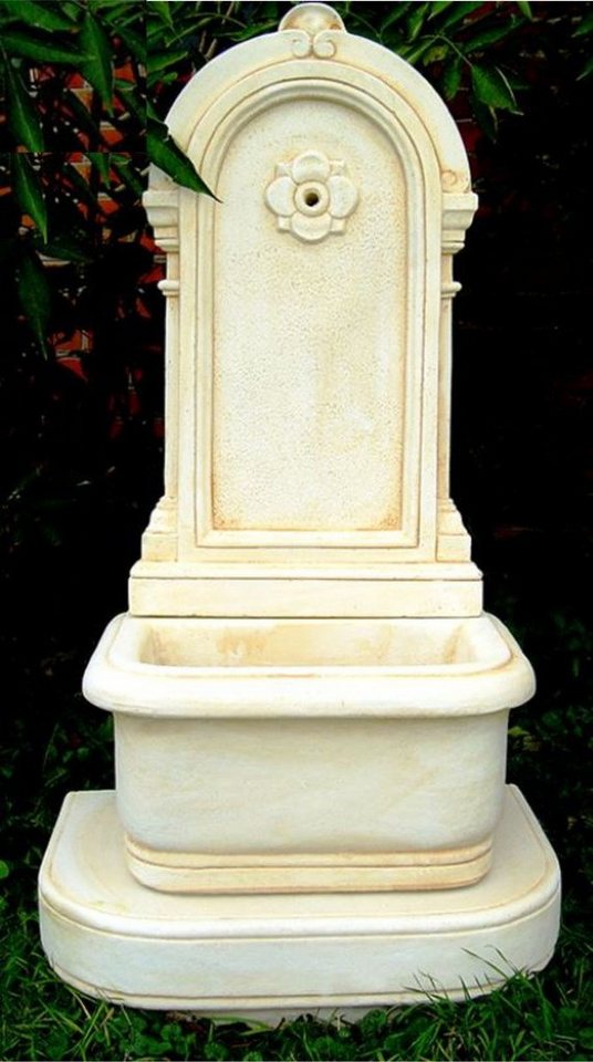 Casa Padrino Gartenbrunnen Jugendstil Wandbrunnen Weiß / Beige H. 113 cm - Prunkvoller Gartenbrunnen - Gartendeko Stein Brunnen - Barock & Jugendstil Garten Deko Accessoires von Casa Padrino